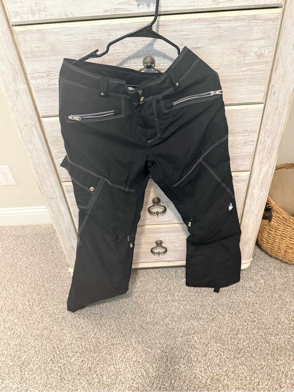 Spyder Black Cargo Ski Pants with Zip Pockets